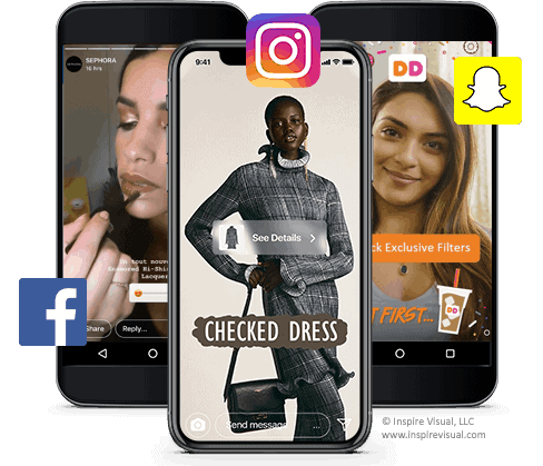 Social Stories from Facebook, Instagram and Snapchat