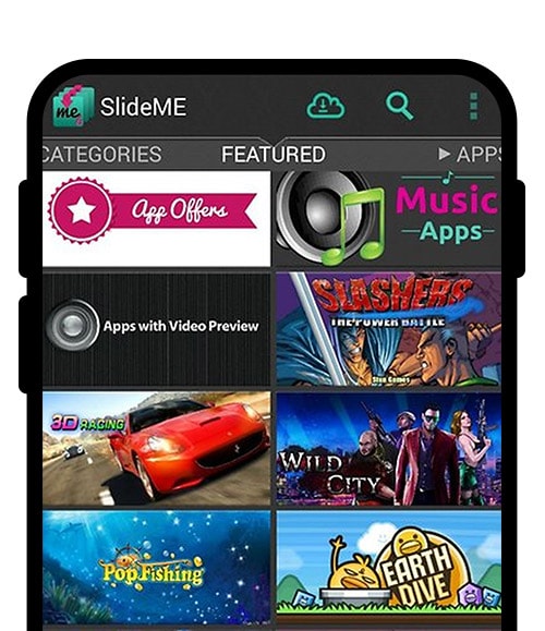 You can find both free and paid apps on SlideMe.