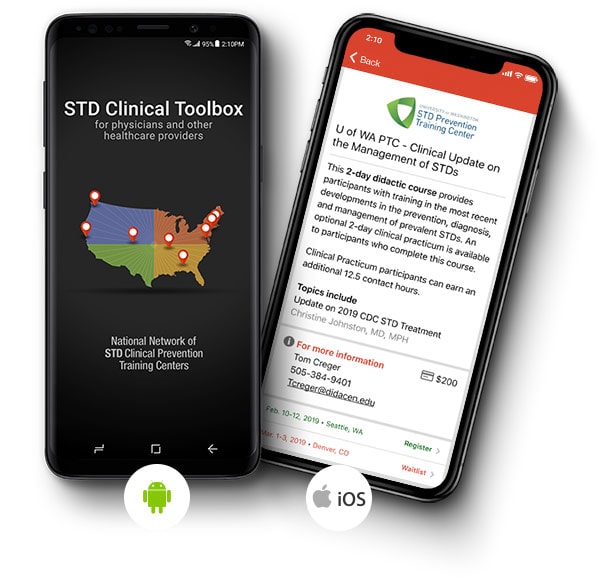 STD Clinical Toolbox Mobile App Development Screen