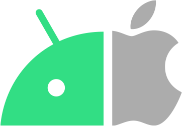 Android and iOS logos combined