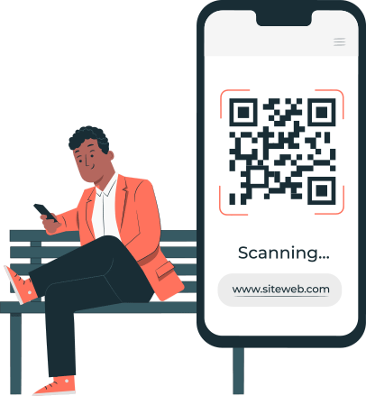 Customer with qr scanned code.