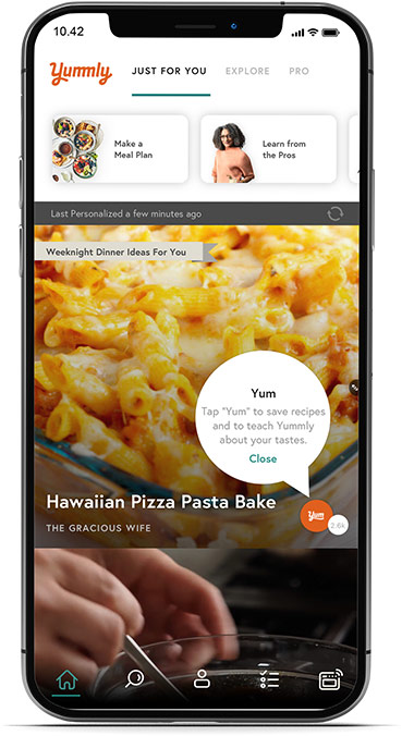 The Yummly app is a great recipe tool for the kitchen.