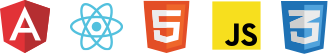 angular, react, html5, javascript, css