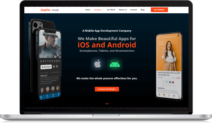 Landing page mobile agency