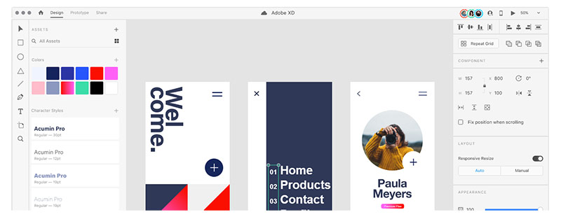 Adobe XD program screenshot